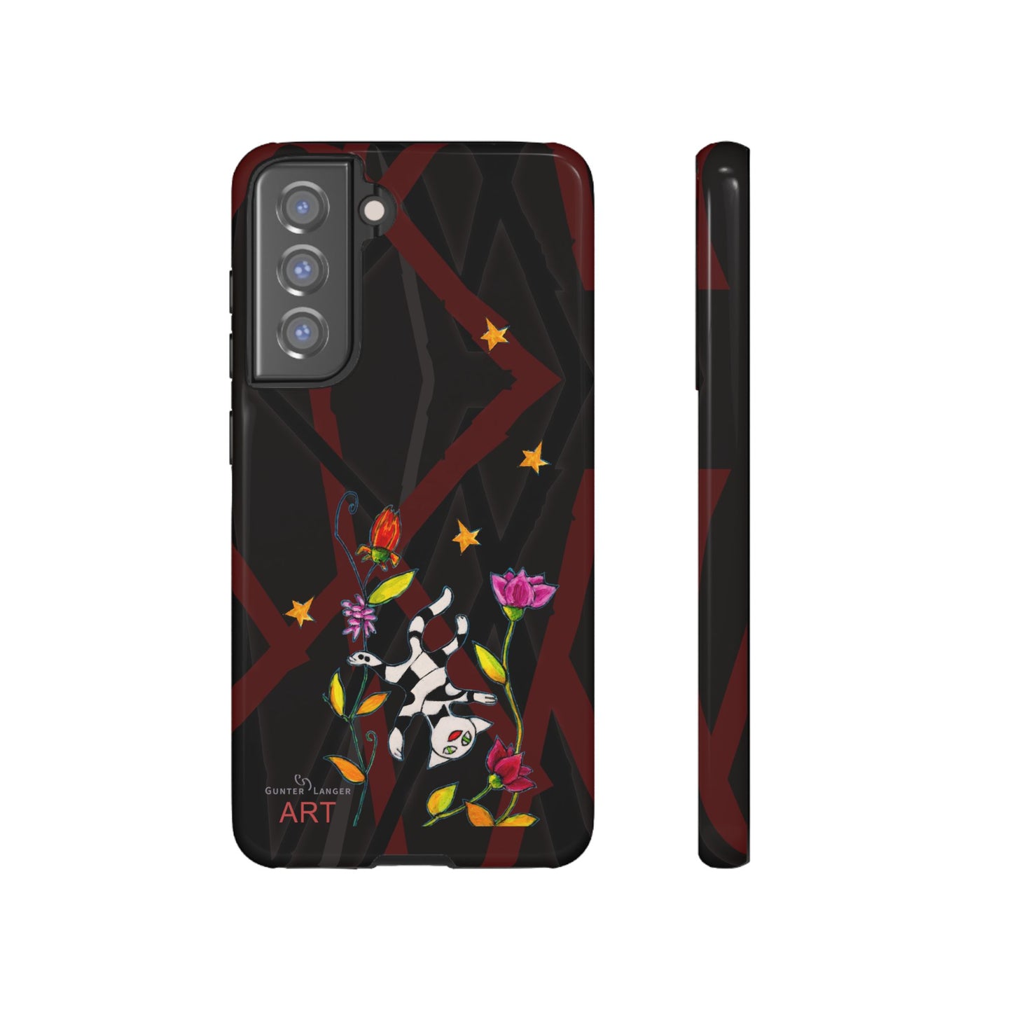 Tough Cases - Motiv: Katze schwebt und Ranken, H 7,73 cm, Mikado3