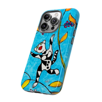 Tough Cases - iPhone - Motiv: Karierte Katze hüpft