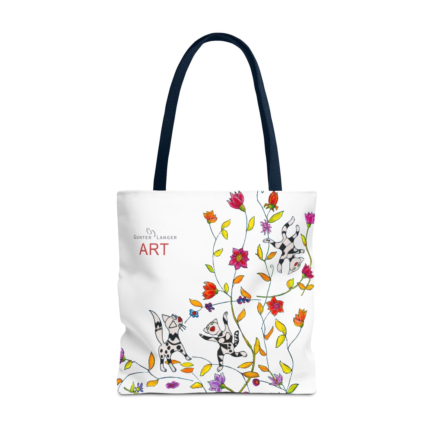Tote Bag (AOP) - Motiv: Drei Karierte Katzen