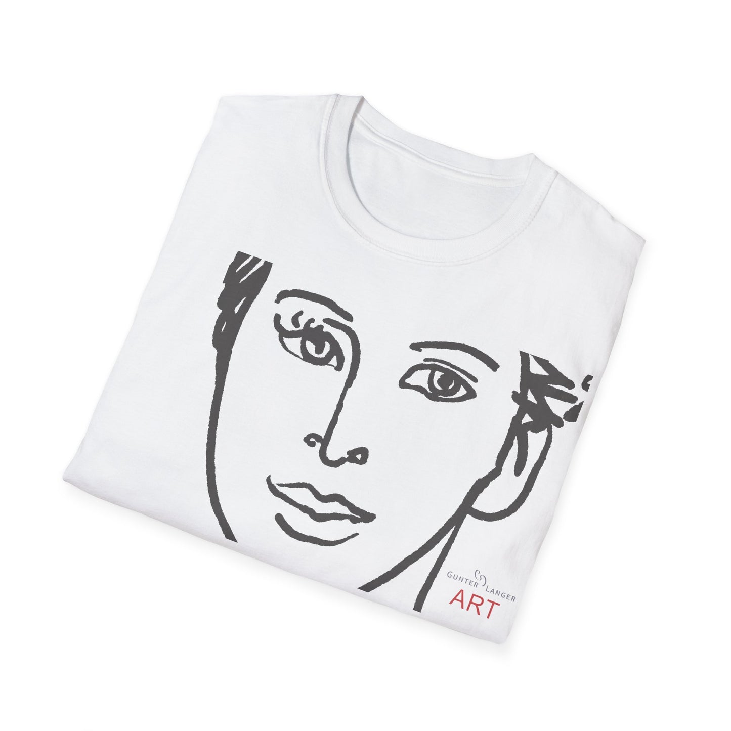 Unisex Softstyle T-Shirt - Motiv: Front Lars, H22,7 cm (Ausschnitt) & Rückseite Lars, H 49 cm (grau)