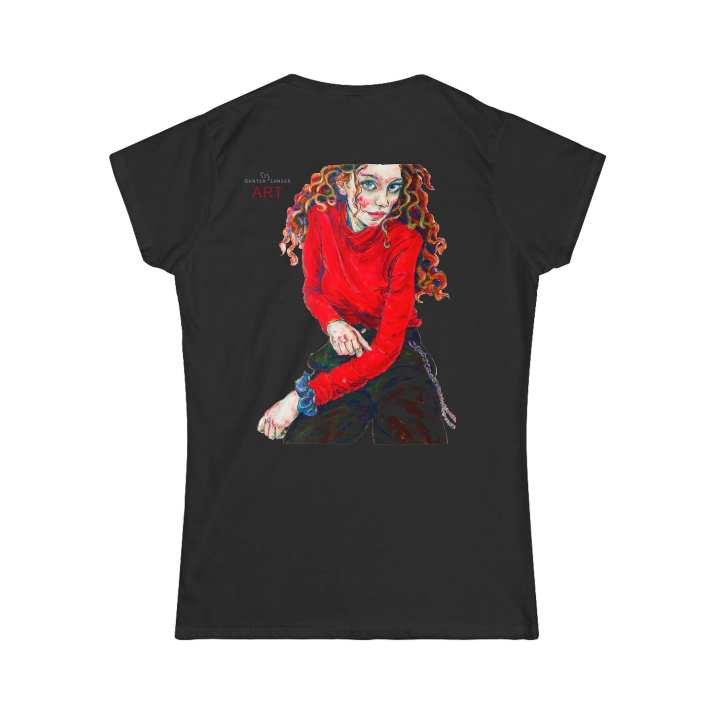 Women's Softstyle Tee - Motiv: Front Franciska H 20 cm & Rückseite Franciska H34,5 cm