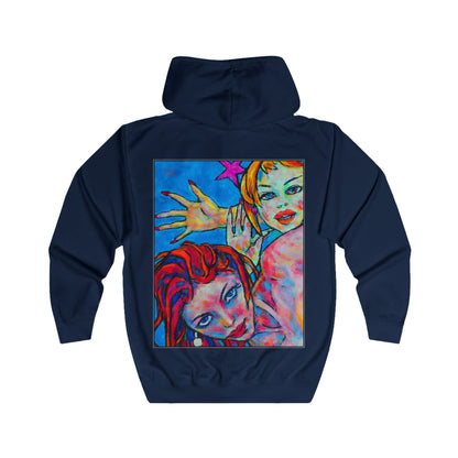 Unisex Full Zip Hoodie - Motiv: Valea (Ausschnitt, H 17,8 cm) & Valea und Sophia, H 49 cm