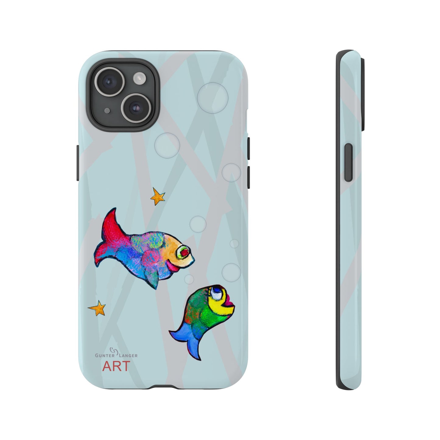 Tough Cases - iPhone - Motiv: "Fische", Mikado blau