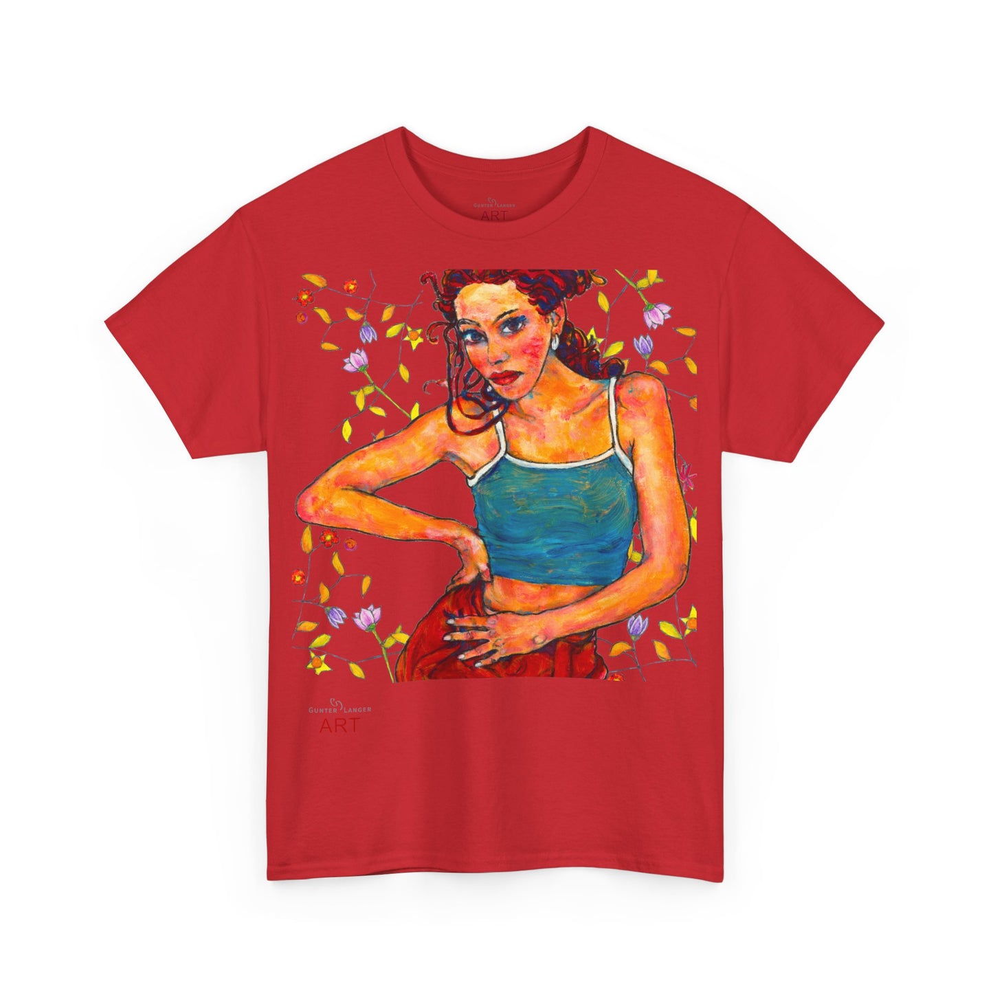 Unisex Heavy Cotton Tee - Motiv: Lea A02, Ranken, 40,45 cm, Neck Label