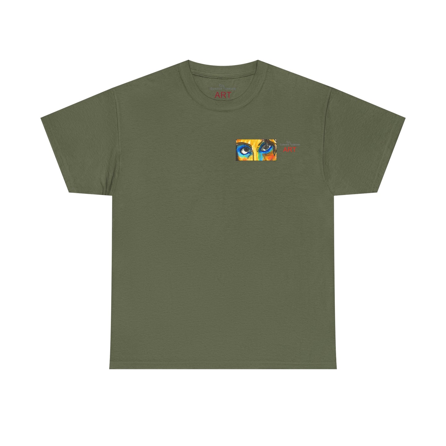 Unisex Heavy Cotton Tee - Motiv Augen & Frechdax, Neck Label