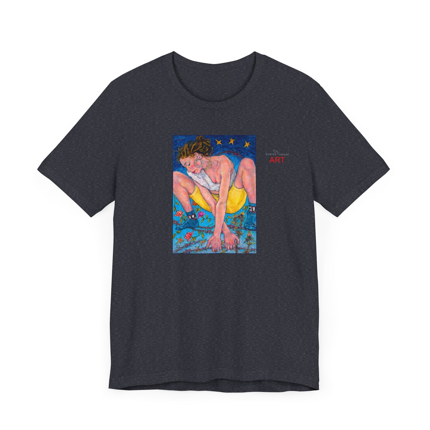 Unisex Jersey Short Sleeve Tee - Motiv: Front Alva, H 26 cm & Rückseite Alva, H 41 cm