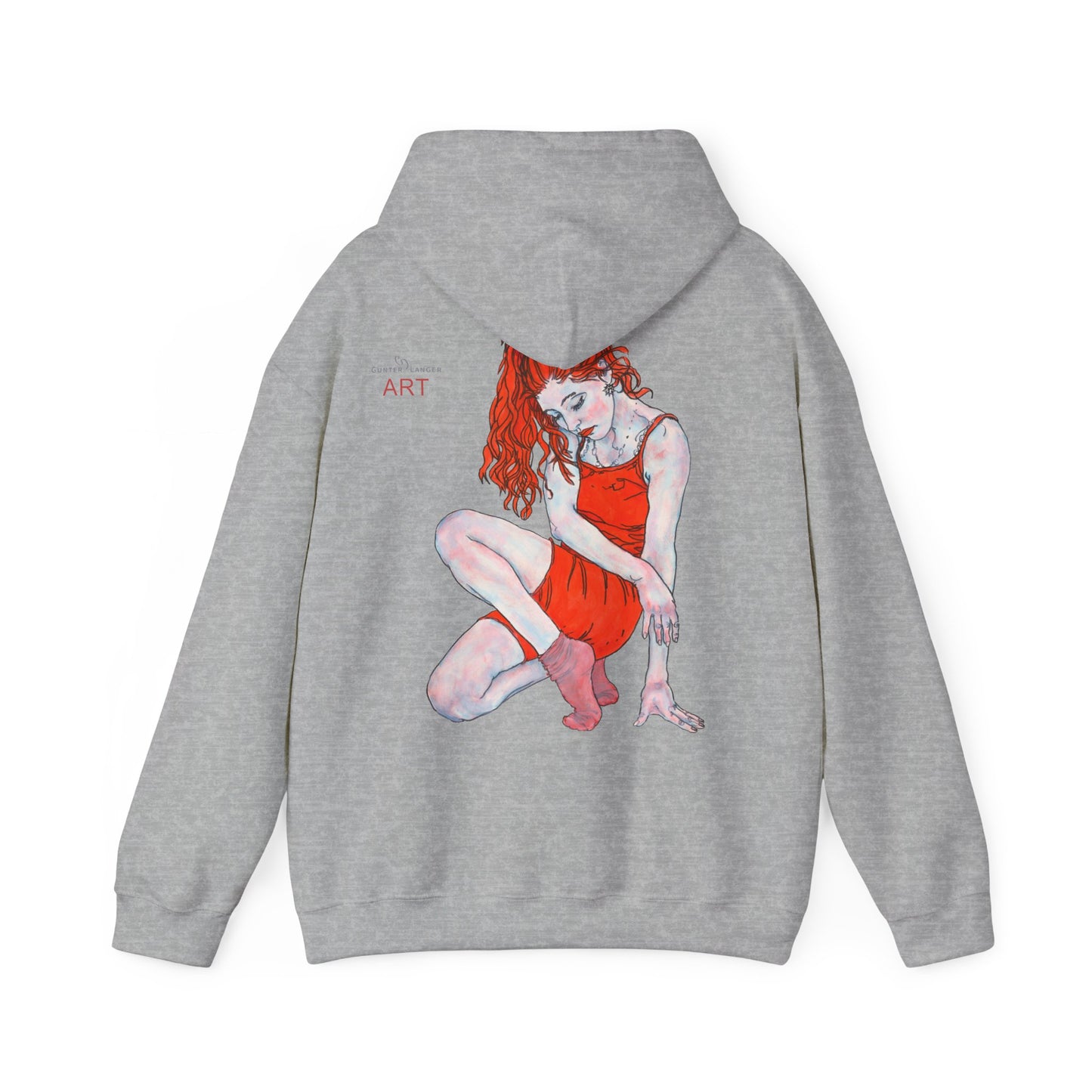 Unisex Heavy Blend™ Hooded Sweatshirt - Motiv: Front Julia (klein 16,5 cm) & Rückseite Julia, H 43 cm