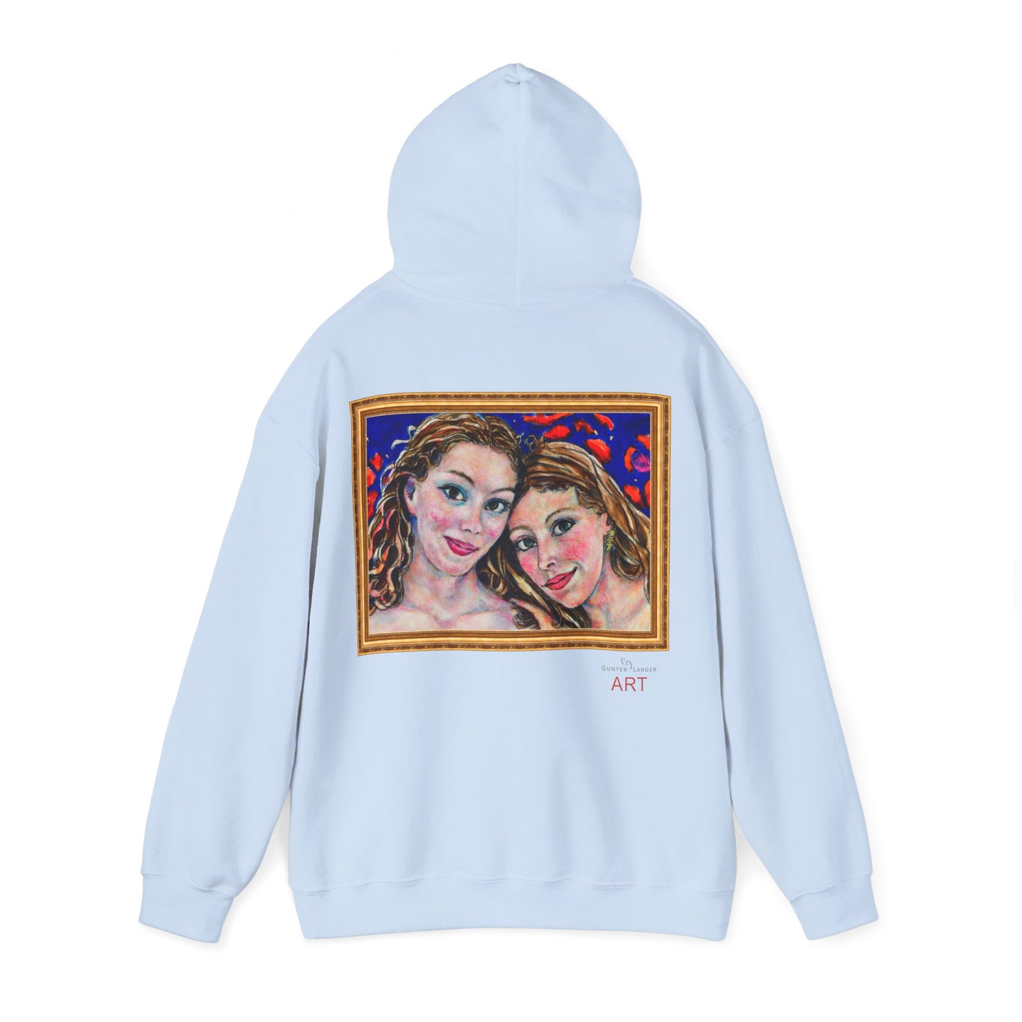 Unisex Heavy Blend™ Hooded Sweatshirt - Motiv: Frontseite Augen & Rückseite Freundinnen, (gerahmt, H 29 cm)