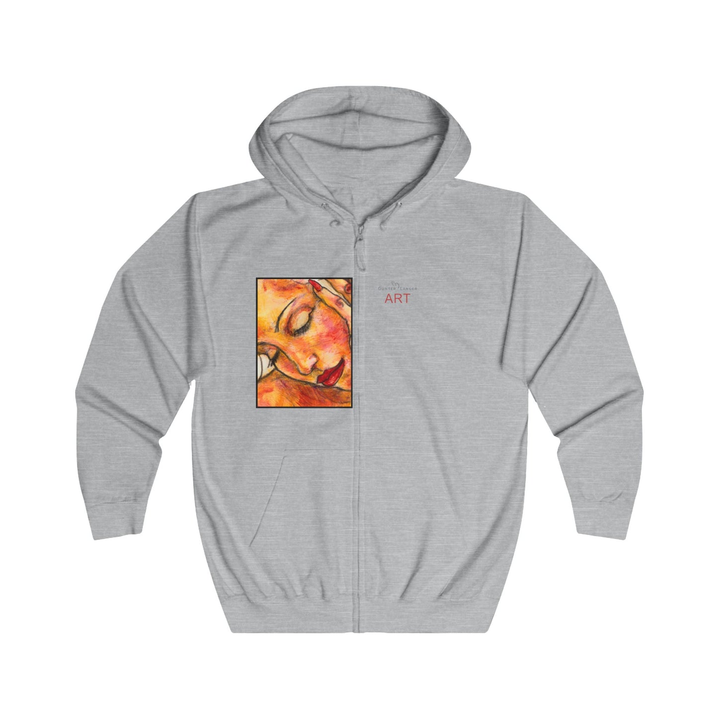 Unisex Full Zip Hoodie - Motiv: Front Eleni (Ausschnitt) & Rückseite Eleni