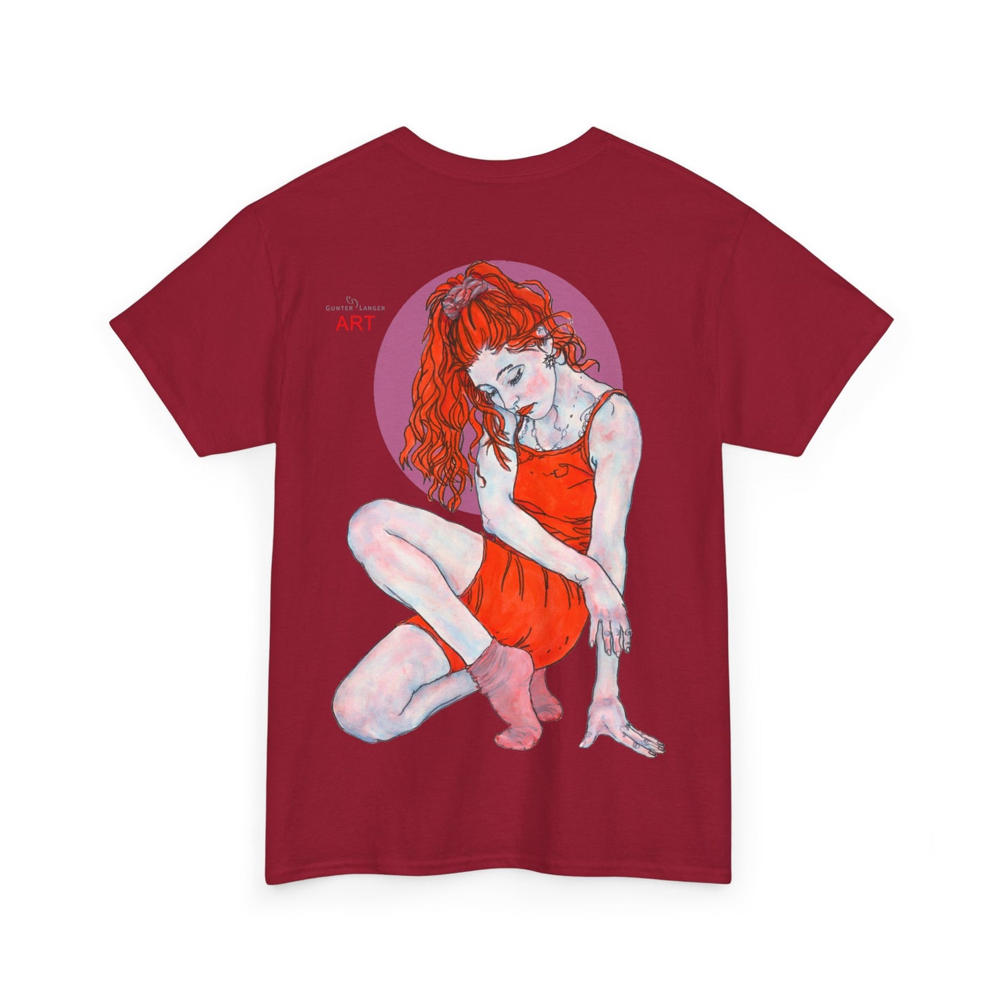Unisex Heavy Cotton Tee - Motiv:  Front Julia, Ausschnitt & Rückseite Julia, H 49 cm, Aura, N-Label