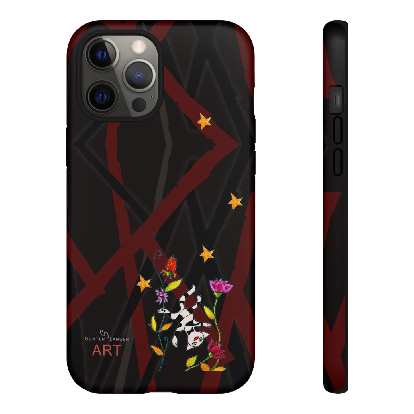 Tough Cases - Motiv: Katze schwebt und Ranken, H 5,26 cm, Mikado3