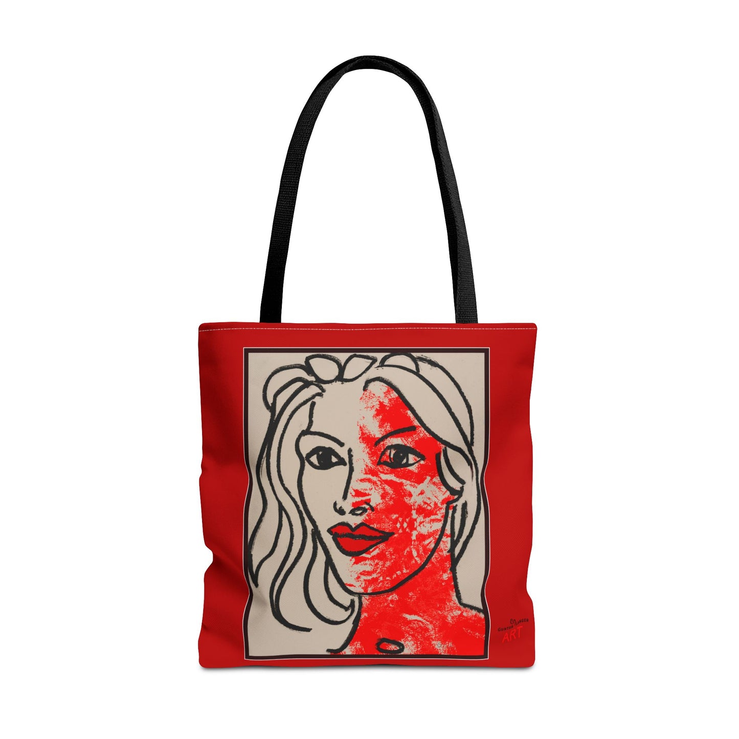 Tote Bag (AOP) - Motiv: Front Louisa & Rückseite Louisa 37cm, Rot