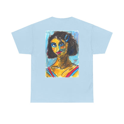 Unisex Heavy Cotton Tee - Motiv Augen & Frechdax, Neck Label