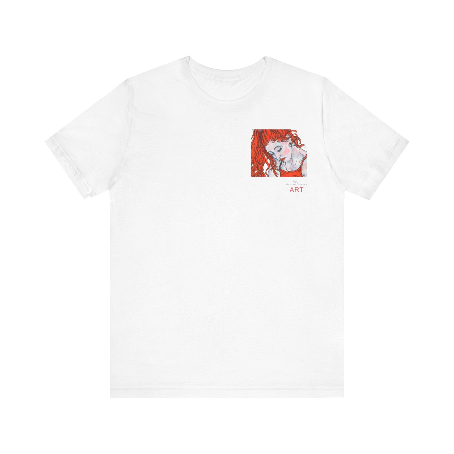 Unisex Jersey Short Sleeve Tee - Motiv: Front Julia (Ausschnitt) & Rückseite Julia, H 49 cm