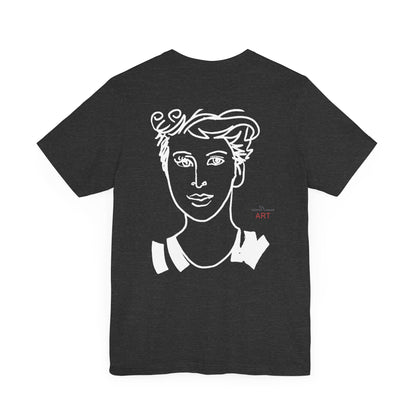 Unisex Jersey Short Sleeve Tee - Motiv: Front H 24,5 cm Lars.  & Rückseite Lars, H 38 cm (weiß)