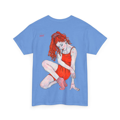 Unisex Heavy Cotton Tee - Motiv:  Front Julia, H25 cm & Rückseite Julia, H 49 cm