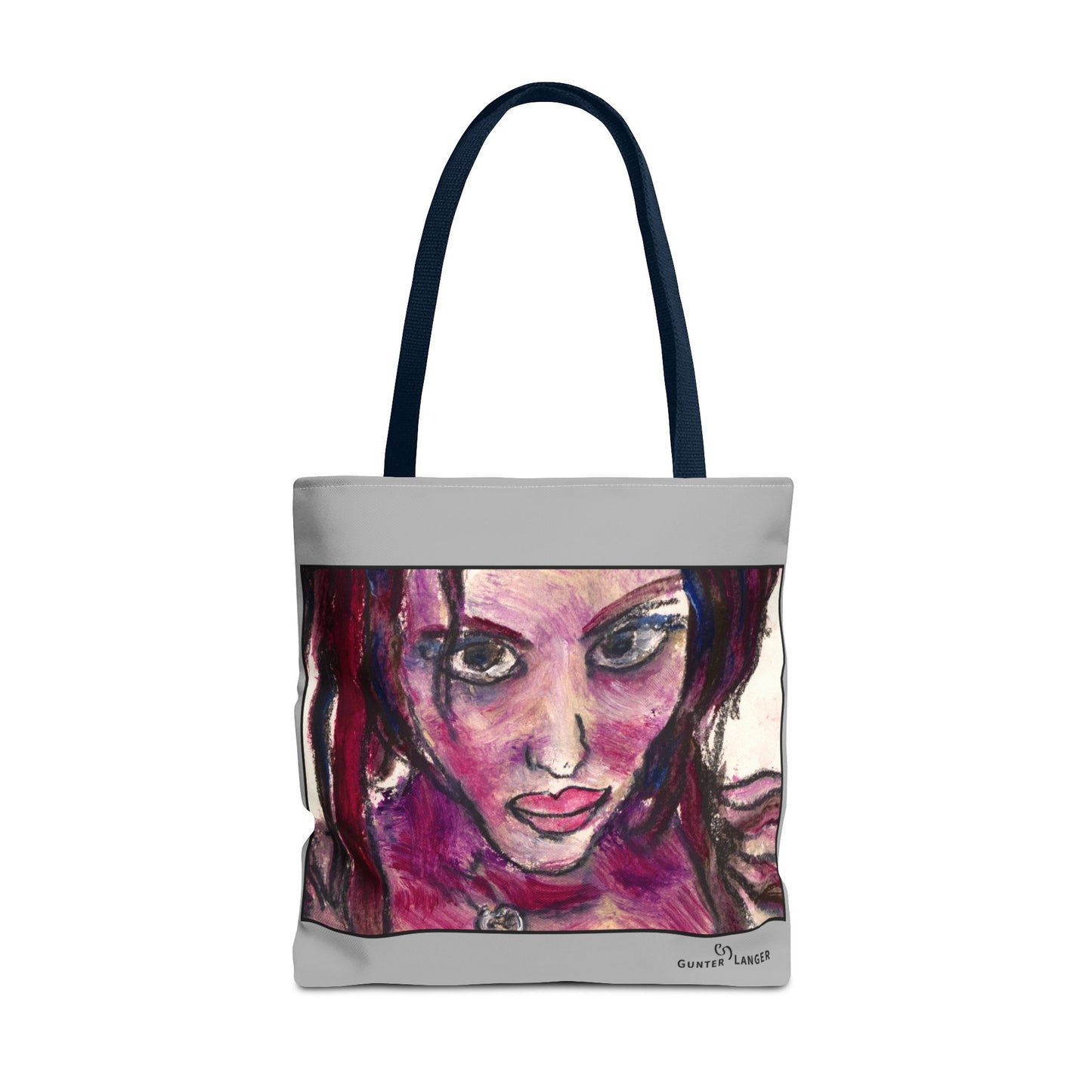 Tote Bag (AOP)- Motiv: Front Lola & Rückseite Lola, Grau