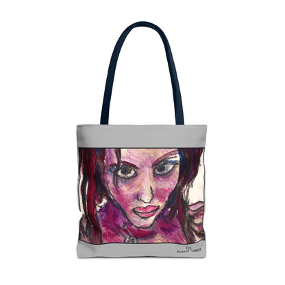 Tote Bag (AOP)- Motiv: Front Lola & Rückseite Lola, Grau