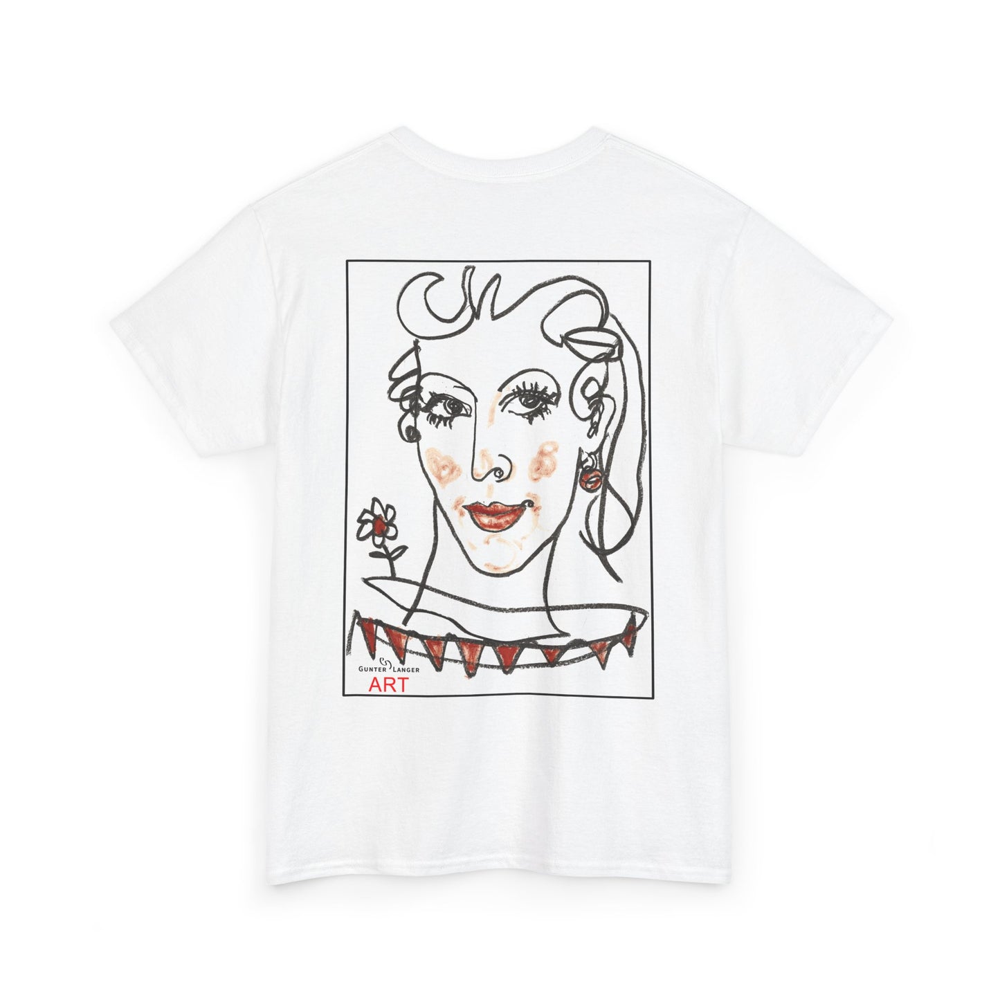 Unisex Heavy Cotton Tee - Motiv: Front Logo & Rückseite Lina, Neck Label