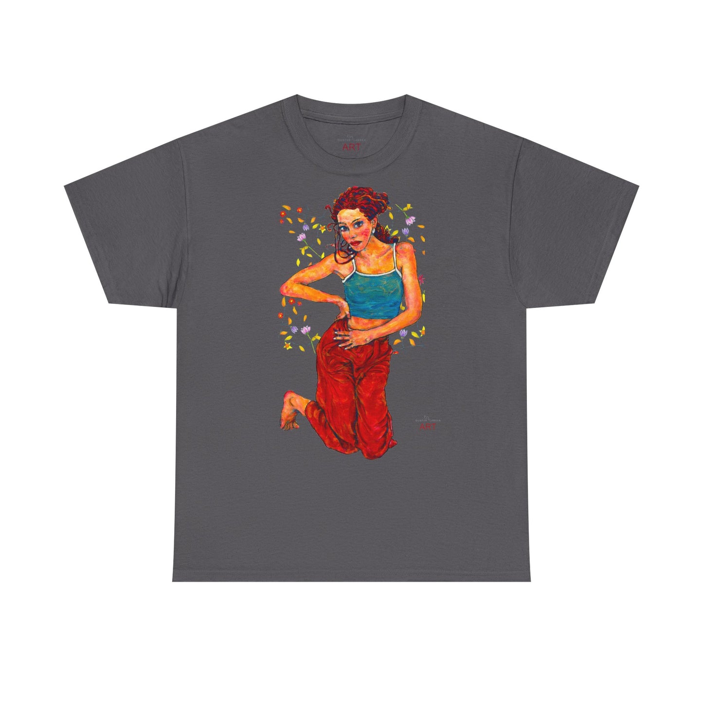Unisex Heavy Cotton Tee - Motiv: Motiv Lea, Ranken, 49cm, Neck Label
