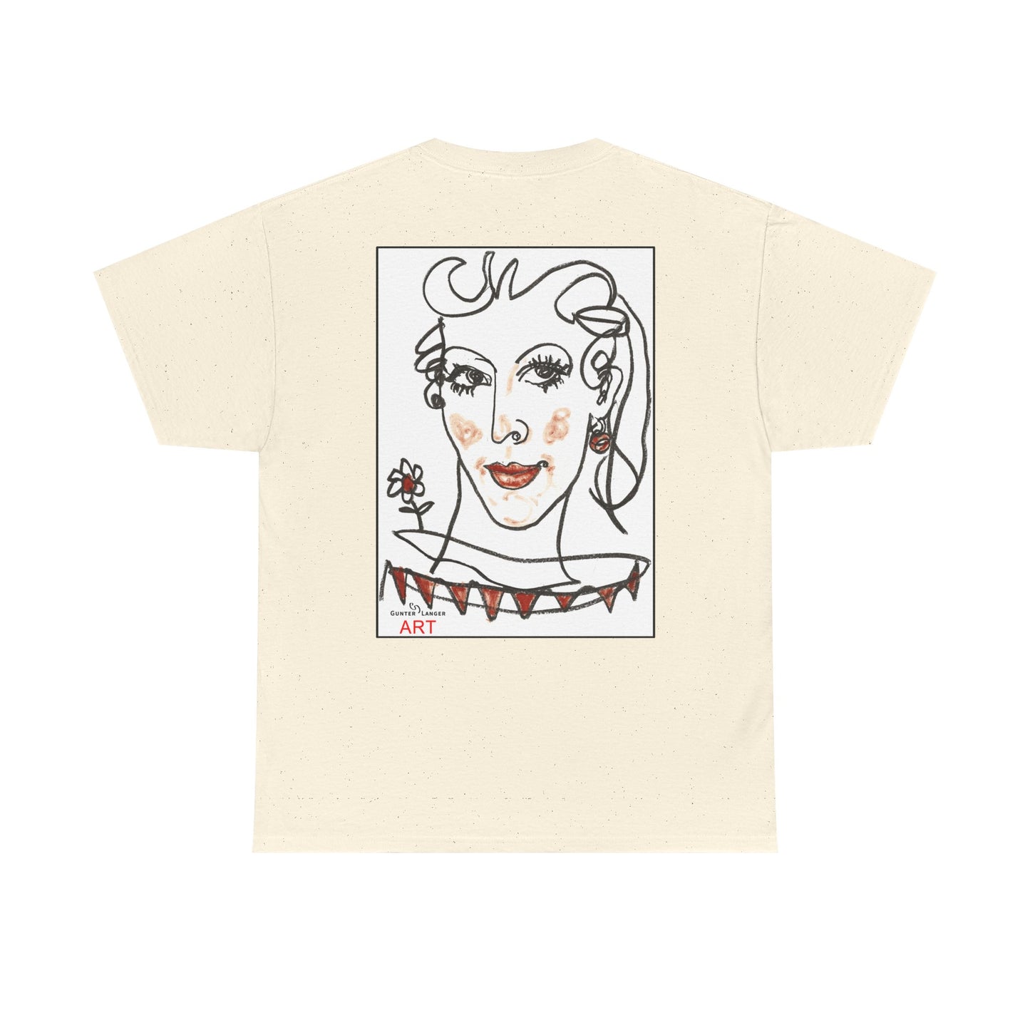 Unisex Heavy Cotton Tee - Motiv: Front Logo & Rückseite Lina, Neck Label