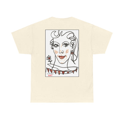 Unisex Heavy Cotton Tee - Motiv: Front Logo & Rückseite Lina, Neck Label
