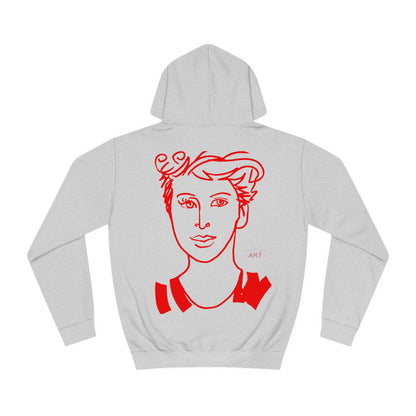 Unisex College Hoodie - Motiv: Front Logo & Rückseite Lars rot