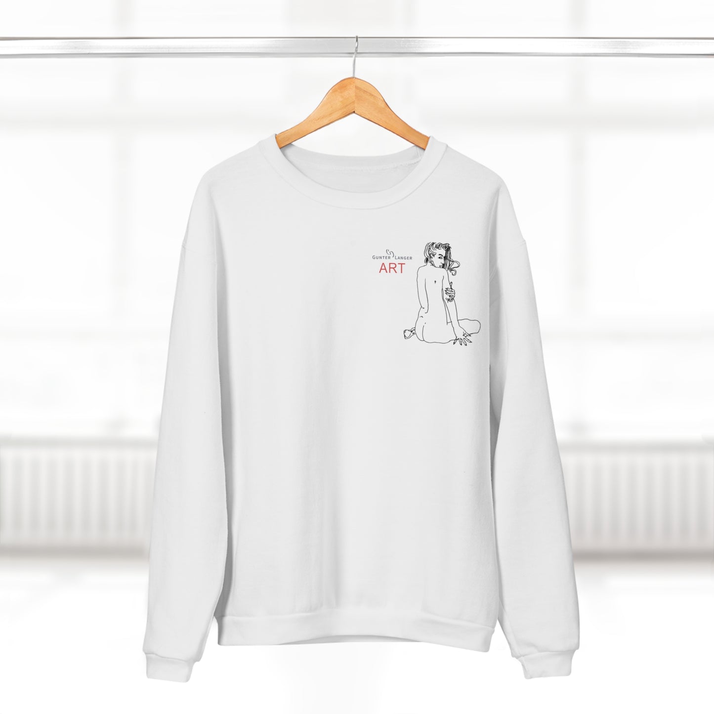 Unisex Crew Neck Sweatshirt (EU) - Motiv: Front Emilia H 13,6 cm & Rückseite Emilia H 48 cm