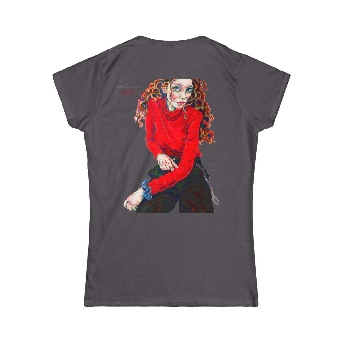 Women's Softstyle Tee - Motiv: Front Franciska H 20 cm & Rückseite Franciska H34,5 cm
