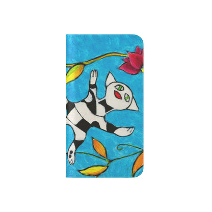 Flip Cases - Motiv: Gescheckte Katze schwebt