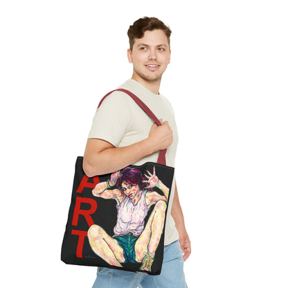 Tote Bag (AOP) - Motiv: Siegesgöttin, Schwarz