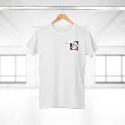 Single Jersey Women's T-shirt - hell - Motiv: Annette, Ausschnitt, H 7,5 cm