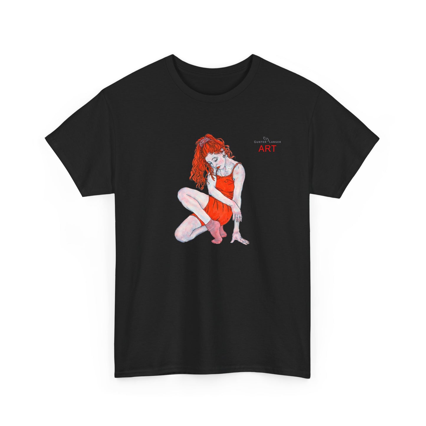 Unisex Heavy Cotton Tee - Motiv:  Front Julia, H25 cm & Rückseite Julia, H 49 cm
