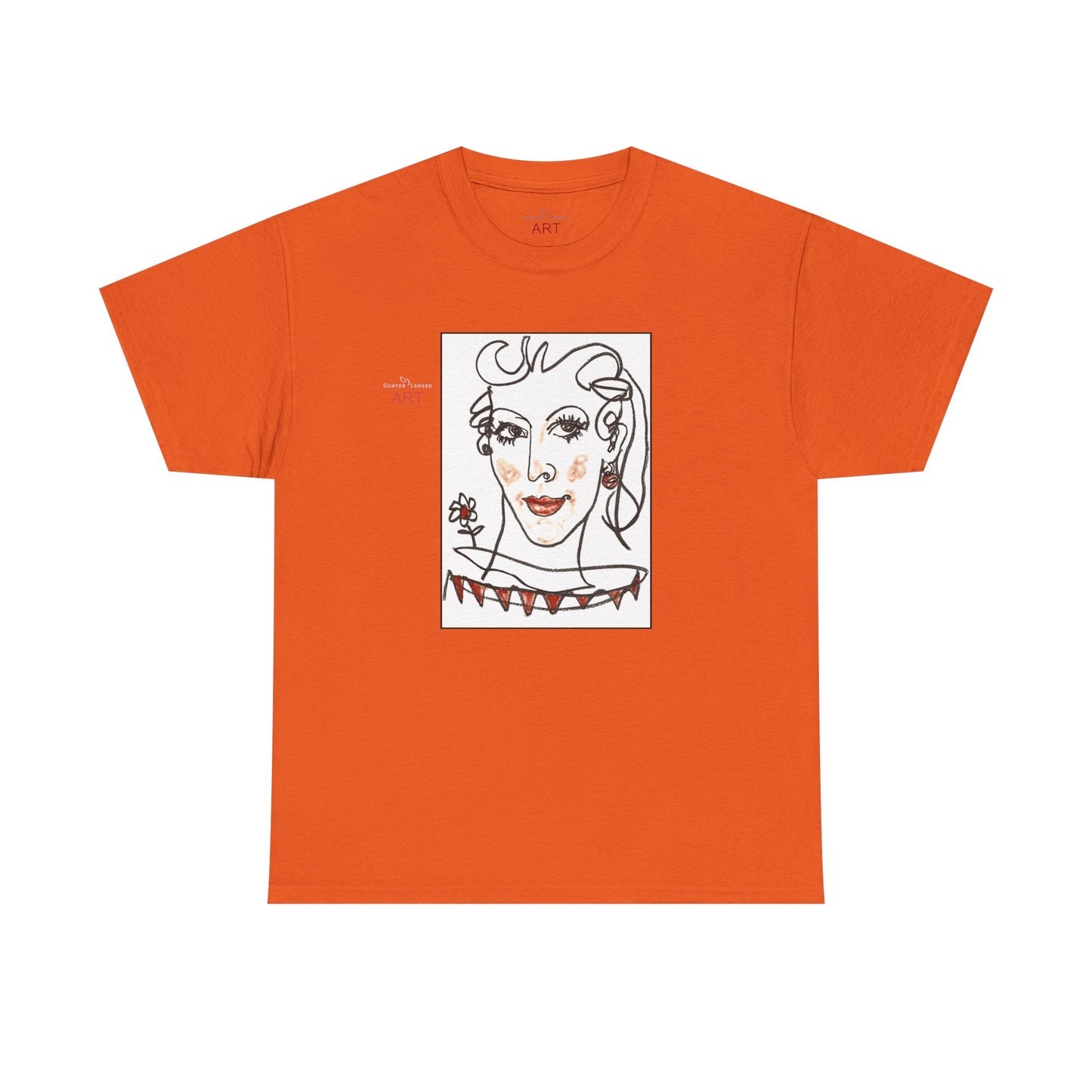 Unisex Heavy Cotton Tee - Motiv:  Front Lina, Neck Label