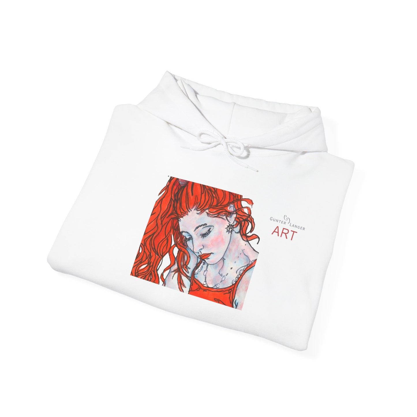 Unisex Heavy Blend™ Hooded Sweatshirt - Motiv: Front Julia (klein 16,5 cm) & Rückseite Julia, H 43 cm