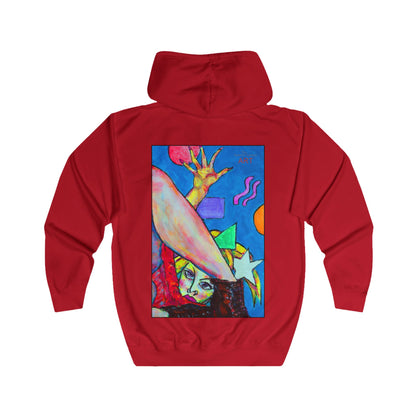 Unisex Full Zip Hoodie - Motiv: Frontseite Sophia & Rückseite Party