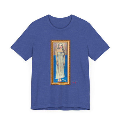 Unisex Jersey Short Sleeve Tee - Motiv: Front Marie, H 35,5 cm Goldrahmen