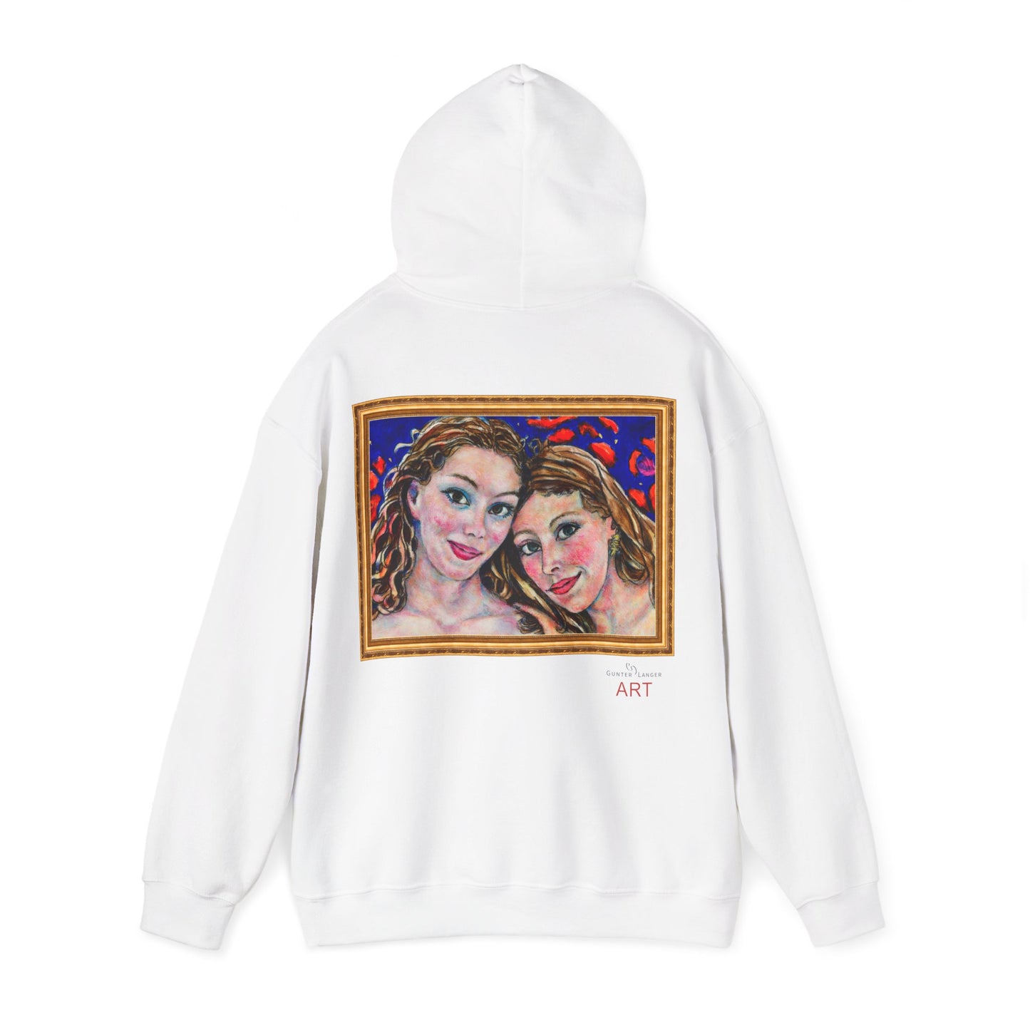 Unisex Heavy Blend™ Hooded Sweatshirt - Motiv: Frontseite Augen & Rückseite Freundinnen, (gerahmt, H 29 cm)