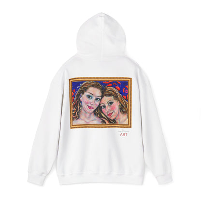 Unisex Heavy Blend™ Hooded Sweatshirt - Motiv: Frontseite Augen & Rückseite Freundinnen, (gerahmt, H 29 cm)