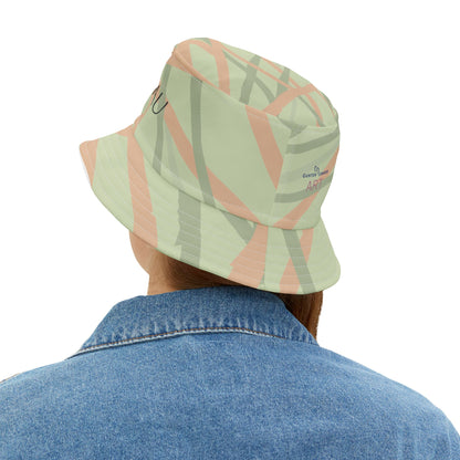 Bucket Hat (AOP) - Motiv: Miau, Mikado hellgrün