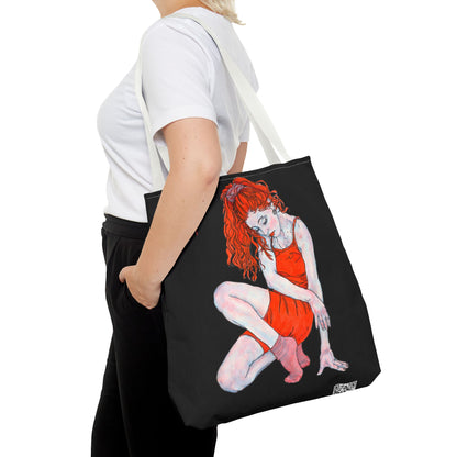 Tote Bag (AOP) - Motiv: Front Julia & Rückseite Julia, 41,44cm Schwarz