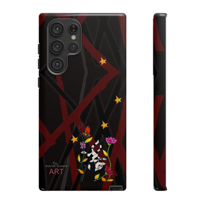 Tough Cases - Google Pixel - Samsung Galaxy - Motiv: Katze schwebt und Ranken, H 5,26 cm, Mikado3