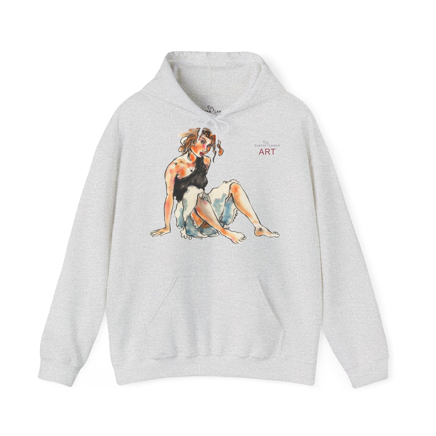Unisex Heavy Blend™ Hooded Sweatshirt - Motiv Frontseite "Rosa", H 28 cm & Rückseite "Rosa", H 34 cm