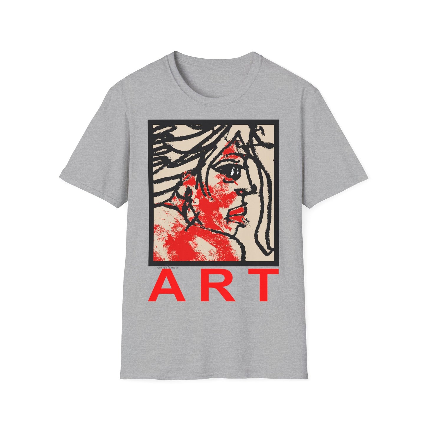 Unisex Softstyle T-Shirt - Motiv: Front Ria, H 43 cm