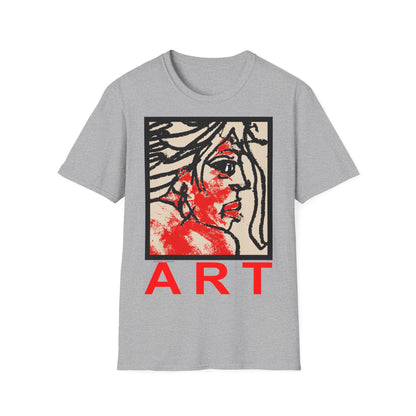 Unisex Softstyle T-Shirt - Motiv: Front Ria, H 43 cm