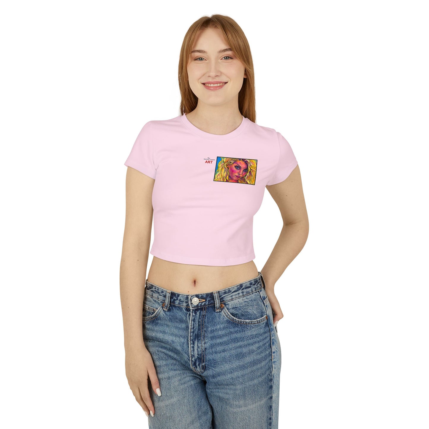 Women's Baby Tee - Motiv: Front Mascha, H36 cm & Rückseite Mascha, H 9,5 cm