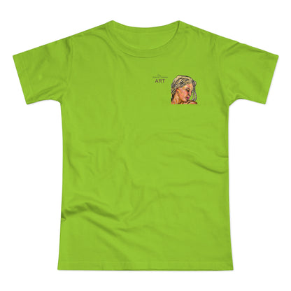 Single Jersey Women's T-shirt - hell - Motiv: Erna, Ausschnitt, H 8 cm