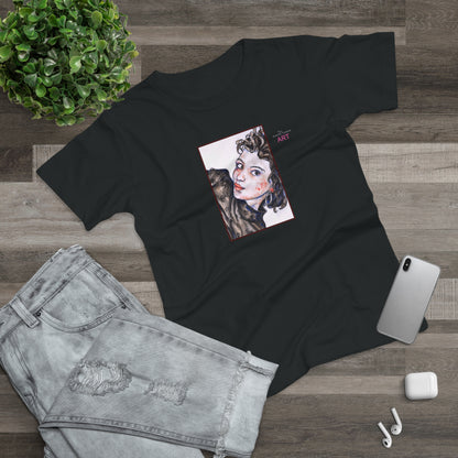 Single Jersey Women's T-shirt - dunkel - Motiv: Front Annette, H 20 cm & Rückseite Annette, H 35,56 cm