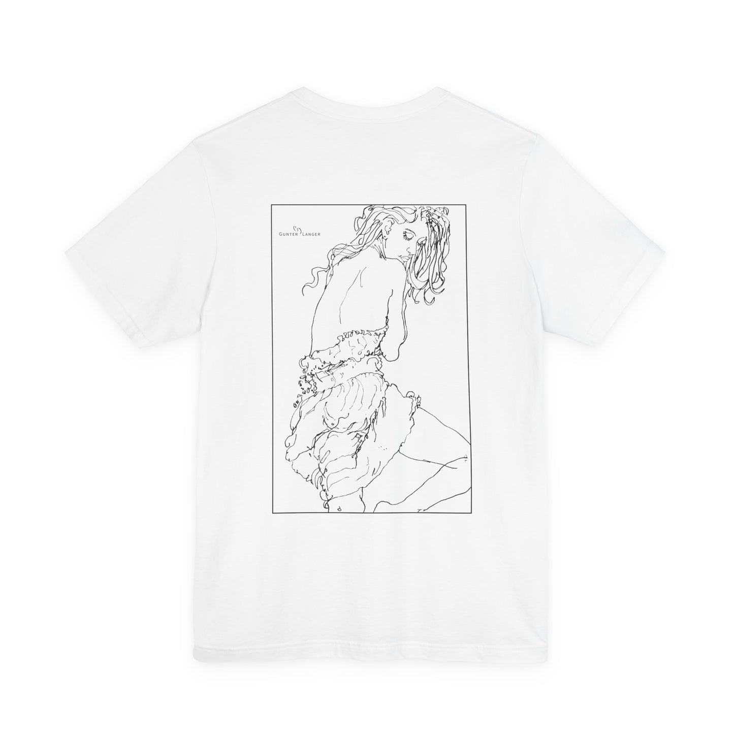 Unisex Jersey Short Sleeve Tee - Motiv: Rückseite Giselle, Kasten, H 40 cm