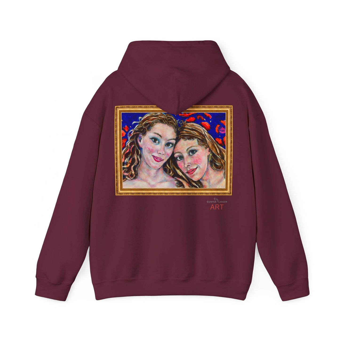 Unisex Heavy Blend™ Hooded Sweatshirt - Motiv: Frontseite Augen & Rückseite Freundinnen, (gerahmt, H 29 cm)